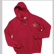 Red Hoodie W/Zipper Day Trading Rock Star Embroidery