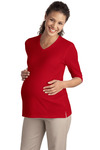 Port Authority® - Ladies Silk Touch™ Maternity 3/4-Sleeve V-Neck Shirt. L561M.