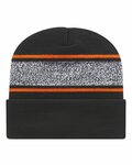 USA-Made Variegated Striped Cuffed Beanie